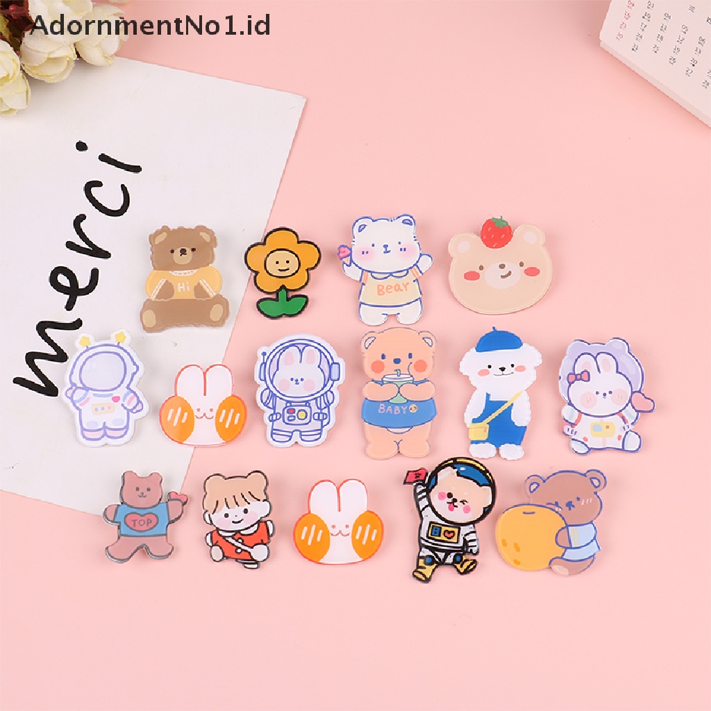 [AdornmentNo1] 5pcs Kawaii Japanese-style Acrylic Bros Anak Mahasiswa Bros Unisex Kerah Tas Liontin Lencana Pin Dekorasi Aksesoris Bros Perhiasan Hadiah Warna Acak [ID]