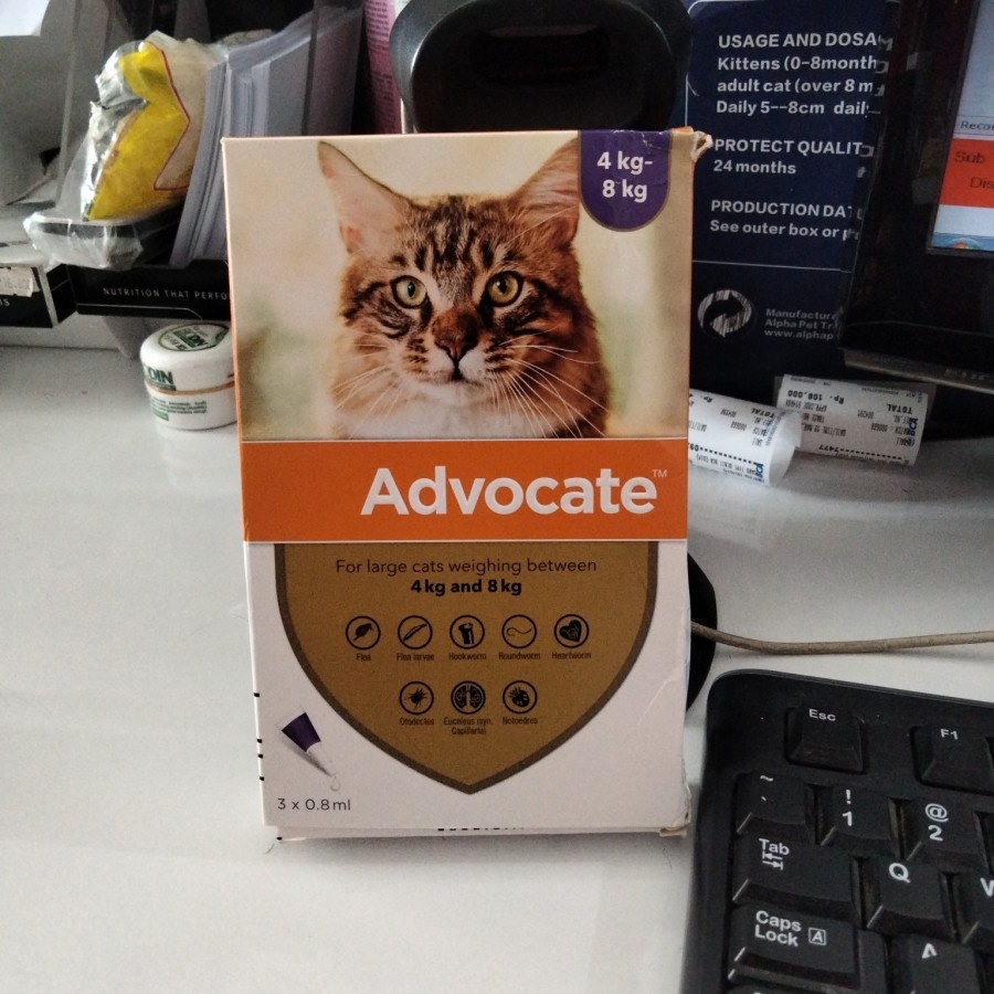 obat tetes kutu kucing advocate 1 box 4 - 8 kg isi 3 tube advocate