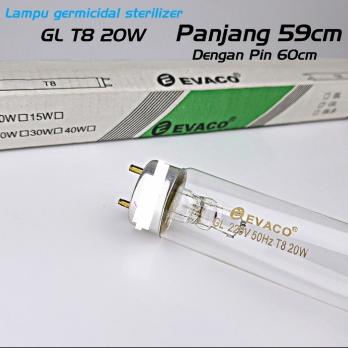 Sterilizer Lampu Uv Uvc Germicidal Sterilizer T8 20W 60Cm Evaco Filter Air Kuman