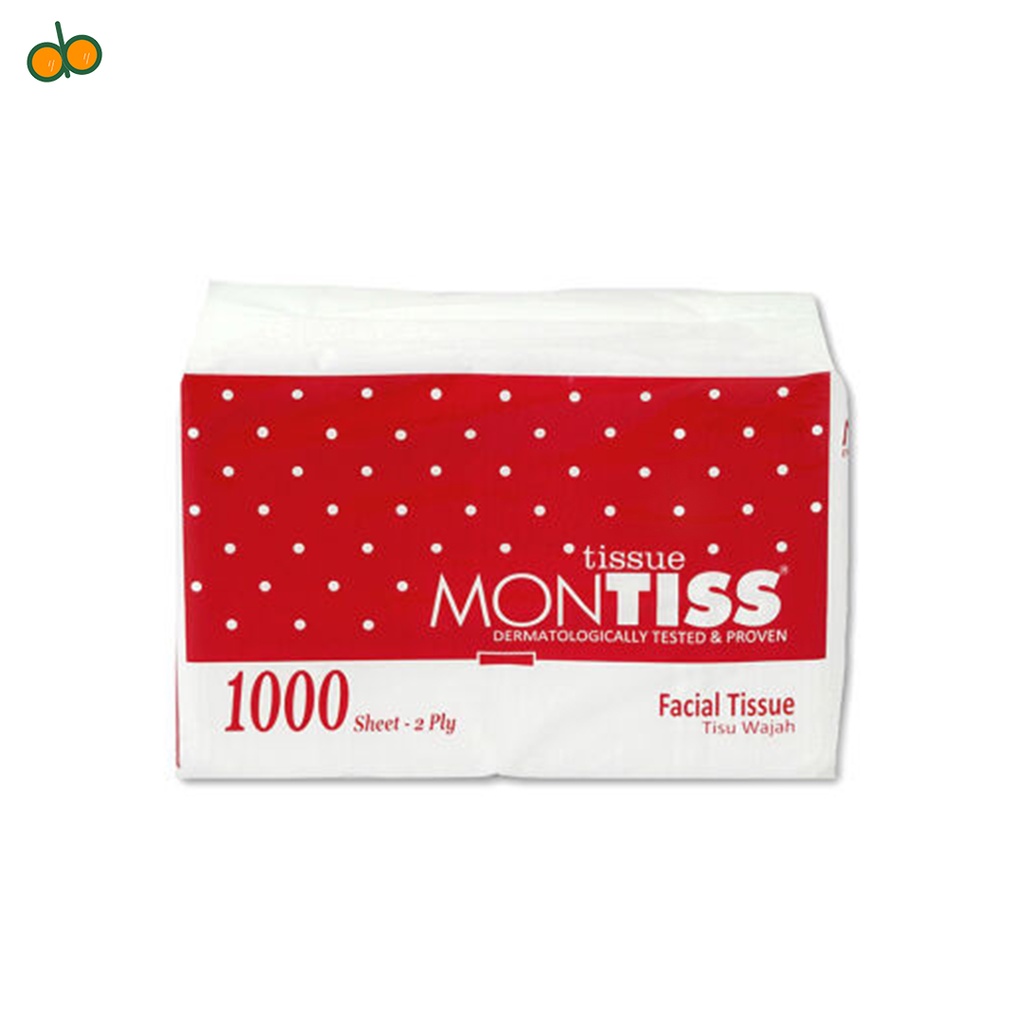 Facial Tissue Montiss 1000gr 2 plyjumbo Tisu 1000 Sheet