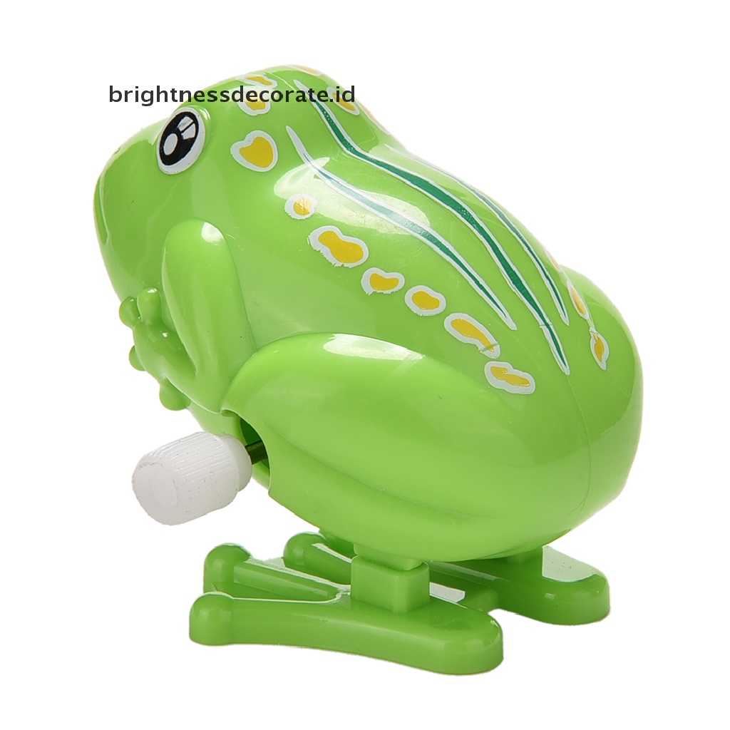 [Birth] 1pcs Wind up Frog Plastik Jumping Animal Mainan Jarum Jam Edukasi Klasik [ID]