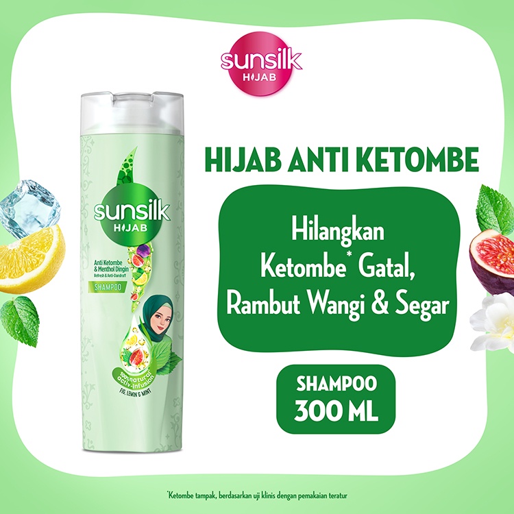 Sunsilk Hijab Shampo Anti Ketombe & menthol dingin rambut segar & harum 48 jam 300ml