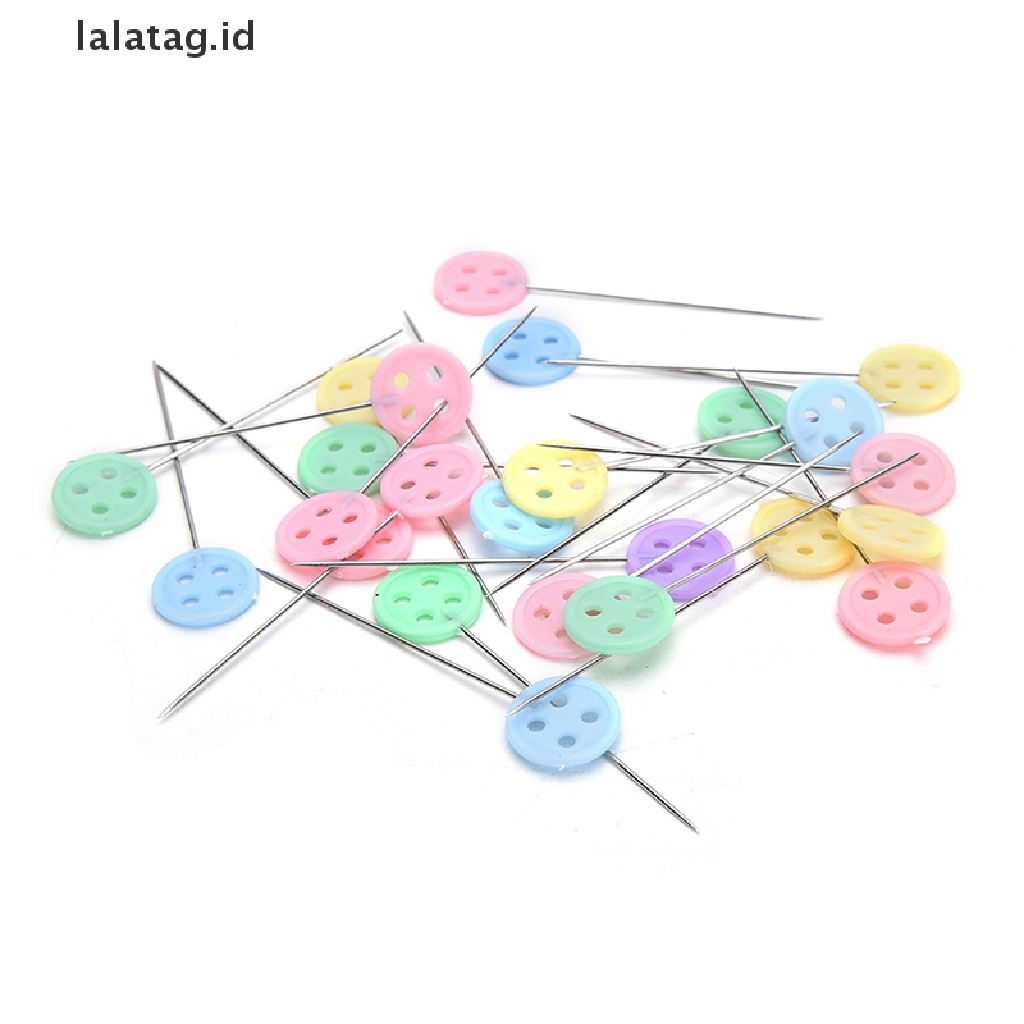 [lalatag] 100x Patchwork Pins Bunga Tombol Kepala Pin DIY Quilg Alat Jahit Aksesoris [ID]