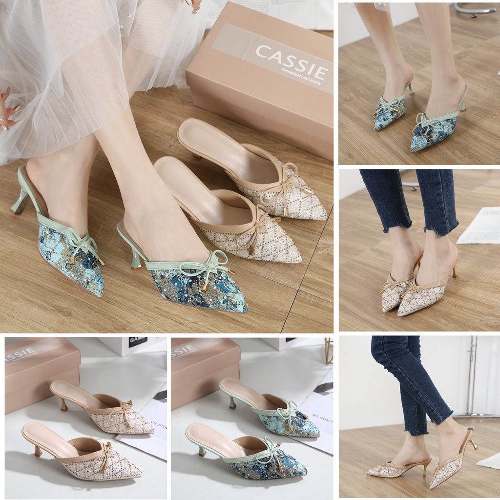 GSW  SEPATU SANDAL HEELS 6CM PESTA WANITA IMPORT ( 118-1 ) Sepatu heels Pesta wanita Sandal Pesta Wanita import heels Pesta wanita import original Cassie
