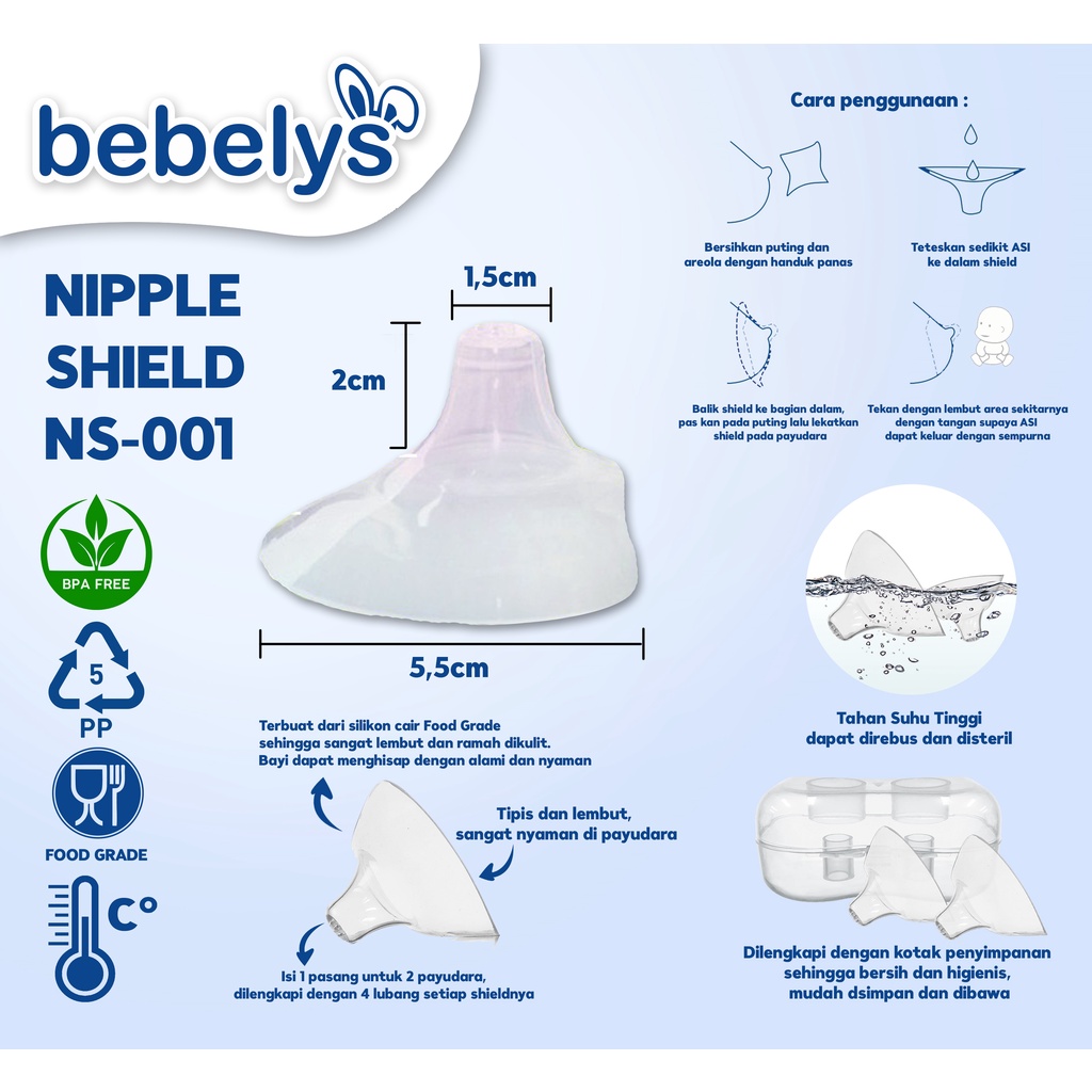 BELLASHOPJKT / BEBELYS SILIKON PELINDUNG PUTING / NIPPLE SHIELD / NIPPLE COVER / BREAST SHIELD