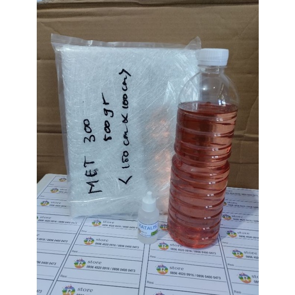 Resin Merah 1 kg Paket  Fiber Glass , Resin Polyester , Lem Resin Fiber