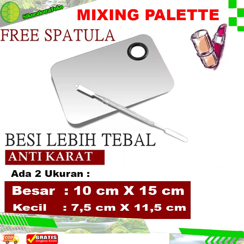 (SKR) Set Eyeshadow Mixing Palette Pallete Pallet Palet Mixer Foundation Alat Pencampur Makeup Make Up +Stainless Spatula Tools Box