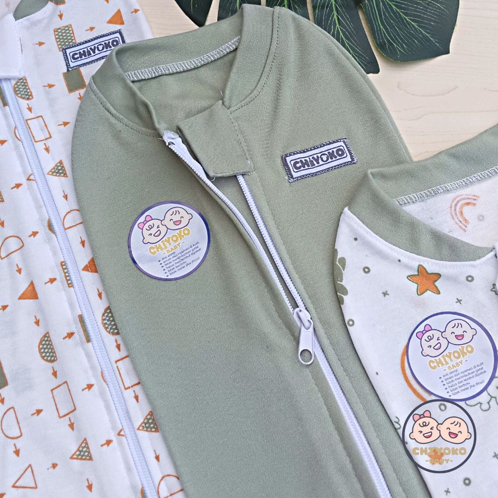 3 pcs Bedong INSTAN RESLETING Bayi Baru Lahir SERIAN HIJAU / Bedong Bayi INSTAN Serian Hijau Chiyoko Baby