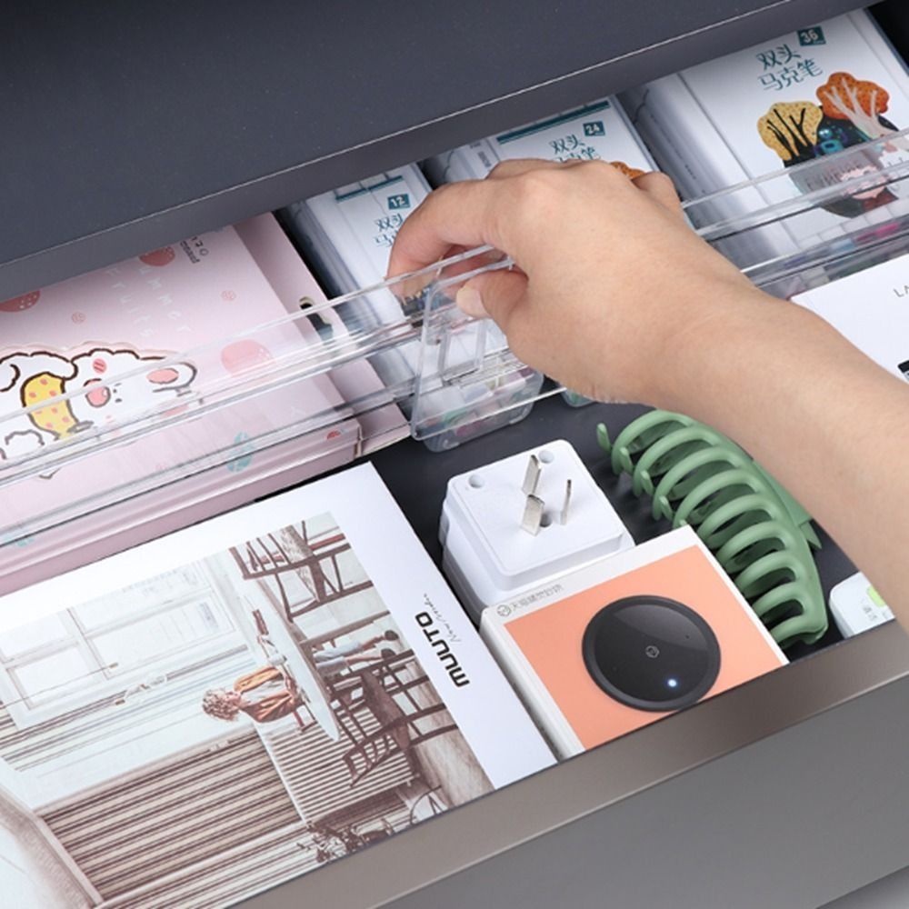 [Elegan] Pembatas Laci 1Pcs Kaus Kaki Tahan Lama Finisher Rumah Rak Penyimpanan Ditarik Bebas Pukulan Papan Partisi