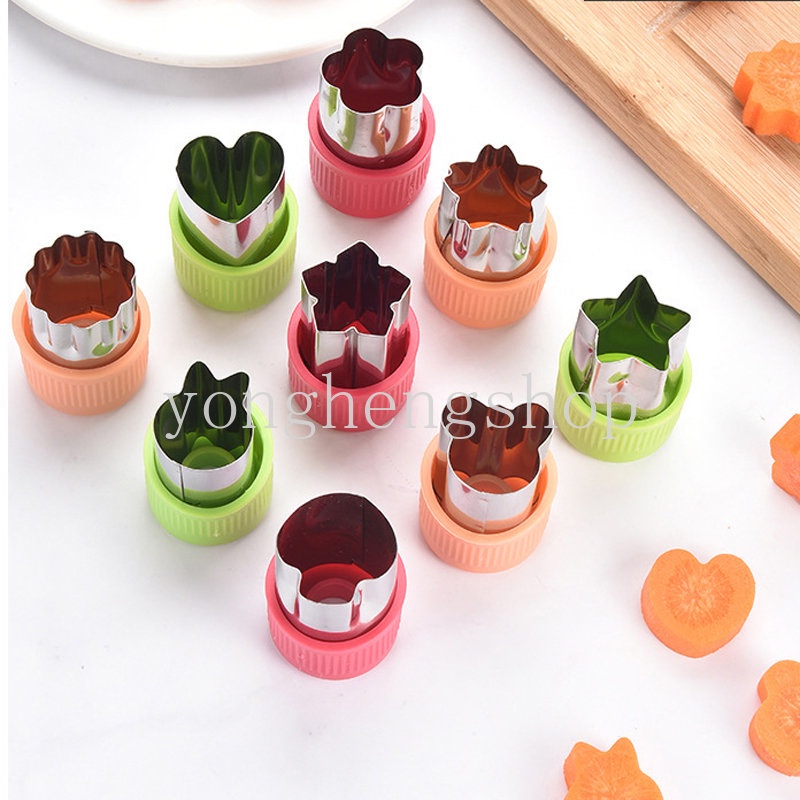 1 Pc Cetakan Pemotong Sayuran Buah Biskuit Pastry Bento Bentuk Bintang Hati Bunga Bahan Stainless Steel Untuk Dapur