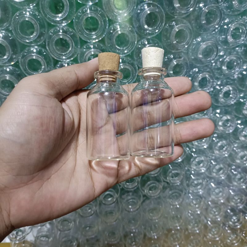 Botol kaca 25ml , 30ml vial tutup kayu gabus