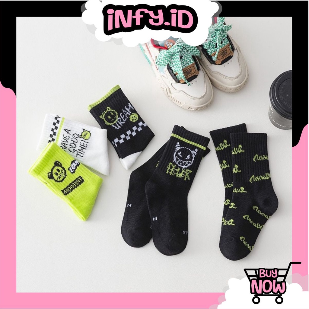 INFY - Kaos Kaki Anak Motif Beruang Kaus Kaki Bayi Devil Bear Lucu KK063