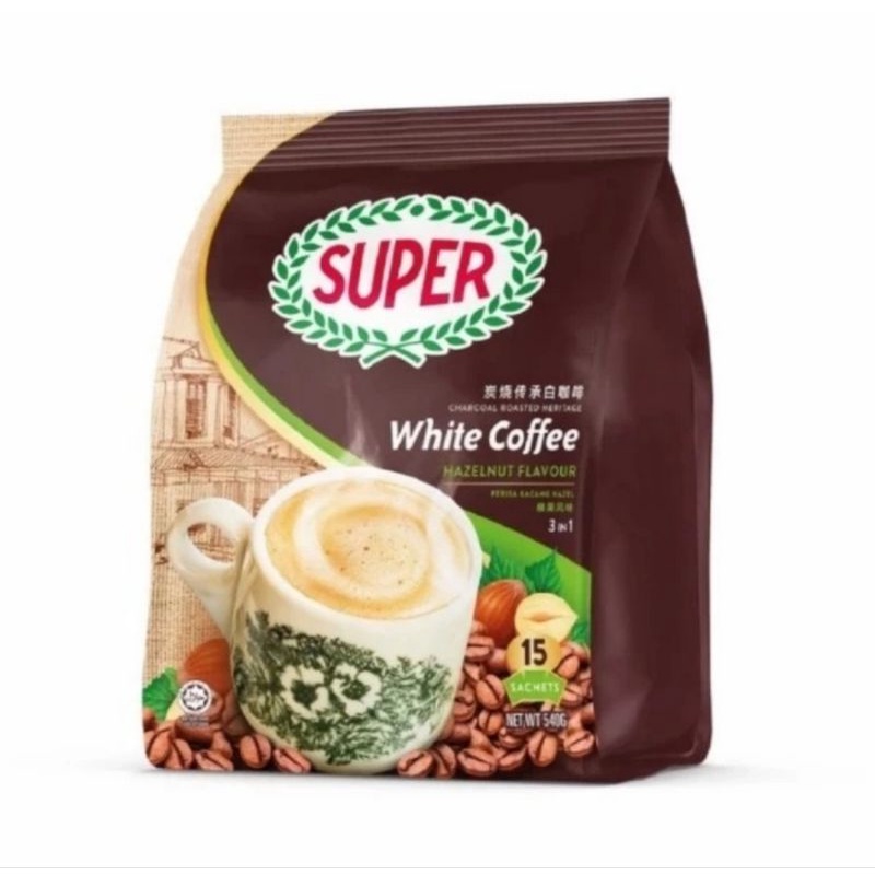 SUPER White Coffee Hazelnut Kopi Instan 15 x 36 Gram