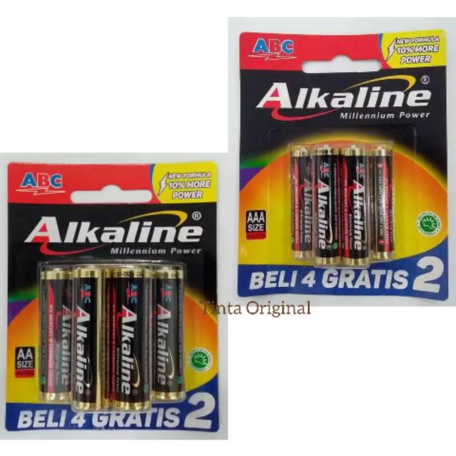 (KHUSUS GOJEK/GRAB) - Baterai/Battery/Batere ABC Alkaline AA/AAA isi 6 pcs 1.5V