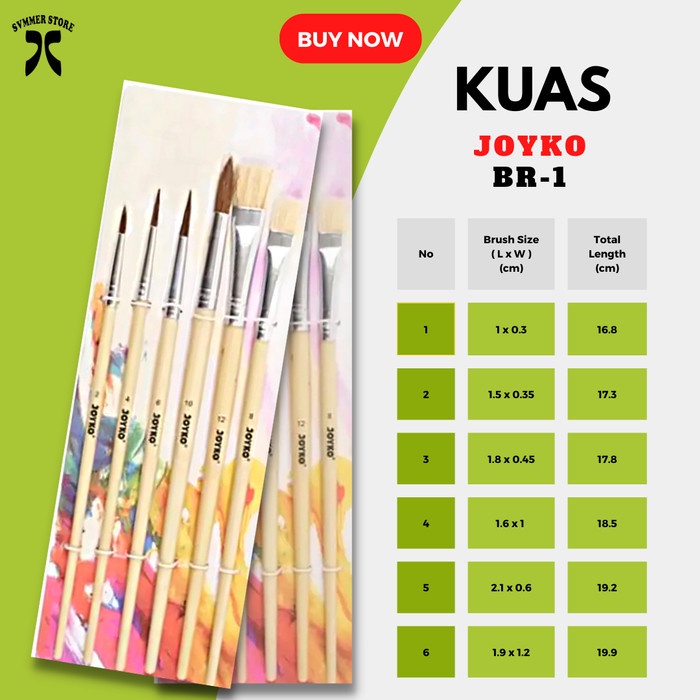 

Kulu Kuas Lukis / Brush Joyko Set Br-1 Murah Original