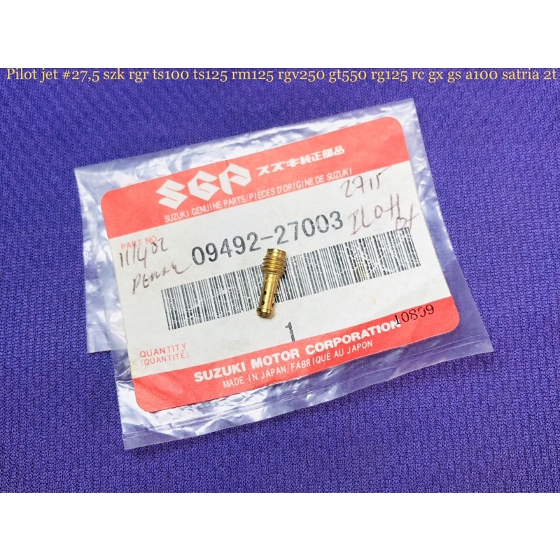 pilot jet 27,5 karburator suzuki rgr ts100 ts125 rm125 rgv gt185 gt550 rc80 rc100 rc110 crystal torn