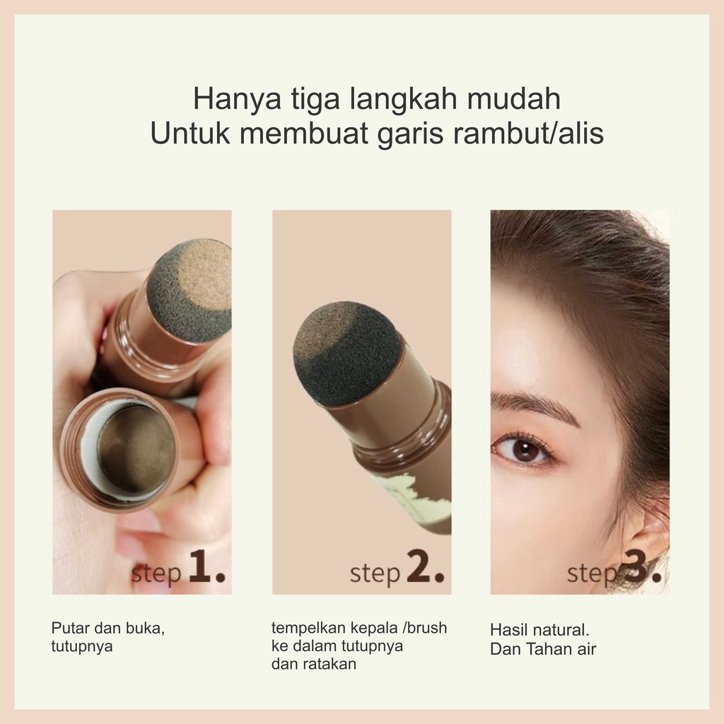 Hair Shadow Hair Line Powder Stick Bedak Penutup Garis Rambut  Brown Black Penutup Rambut Kebotakan PREMIUM