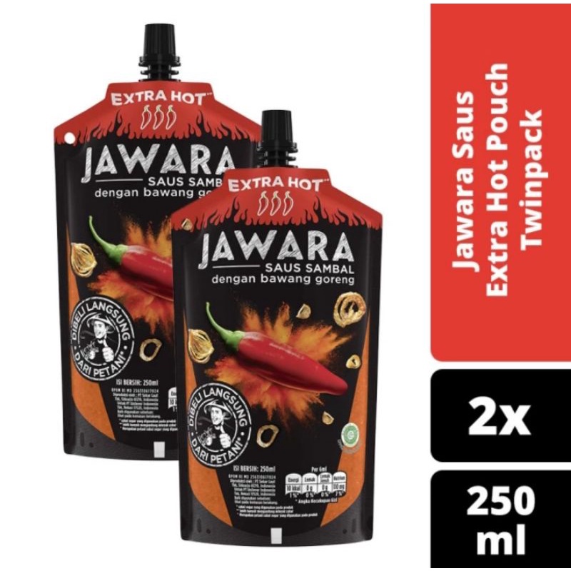 

Jawara Saus Extra Hot Pouch 250ML Twinpack