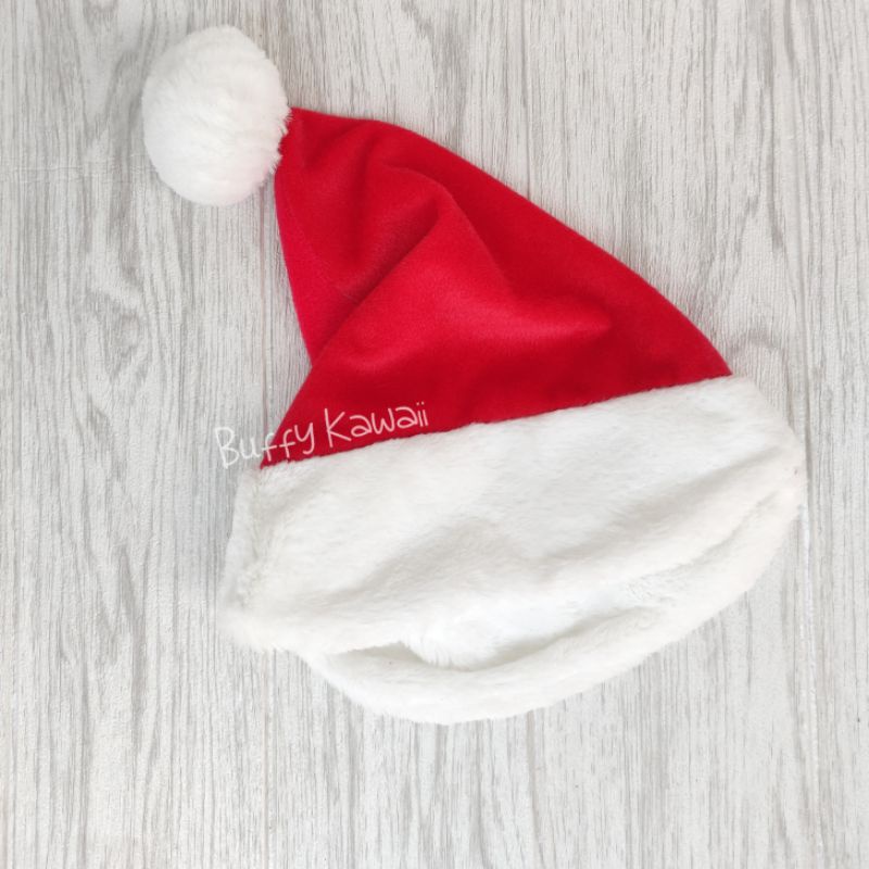 TOPI NATAL chirstmas hat bulu tebal Santa Red