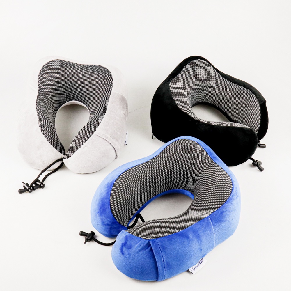 Bantal Leher U-Shape Foldable Travel Neck Pillow