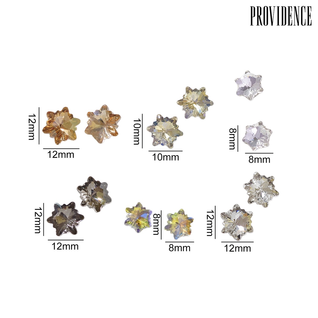 Providence 2Pcs Nail Art Berlian Imitasi Menunjuk Bawah Bersinar Tiga Dimensi DIY Berkilau Berkilau Tidak Teratur Manicure Berlian Palsu Wanita Pasokan