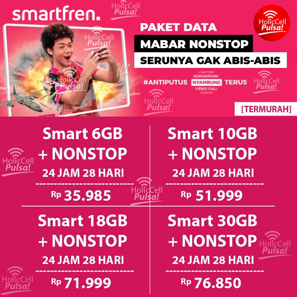 ISI ULANG PAKET DATA SMARTFREN NONSTOP 6GB 10GB 18GB 30GB I WAJIB BACA DESKRIPSI PRODUK