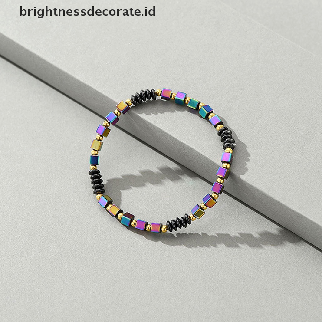 [Birth] Natural Hematite Braceket Anklet Magnet Gelang Pelangsing Sehat Perhiasan Penurunan Berat Badan Wanita Pria [ID]