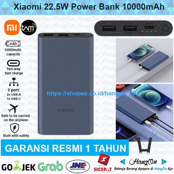 Xiaomi 22.5W Powerbank 10000mAh USB Type C PD QC Fast Charging 22.5 W Original Bergaransi Resmi