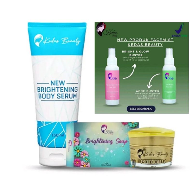 PAKET GLOWING SABUN + GOLD JELLY KEDAS BEAUTY RESELLER RESMI ORIGINAL 100%