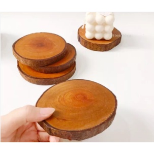 Natural wood coaster tatakan kayu bulat alami | wooden coaster | tatakan gelas kayu | tatakan kayu |