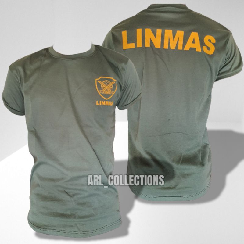 kaos pendek linmas hijau - hansip - kaos linmas logo lengan pendek - kaos t-shirt pendek linmas pria