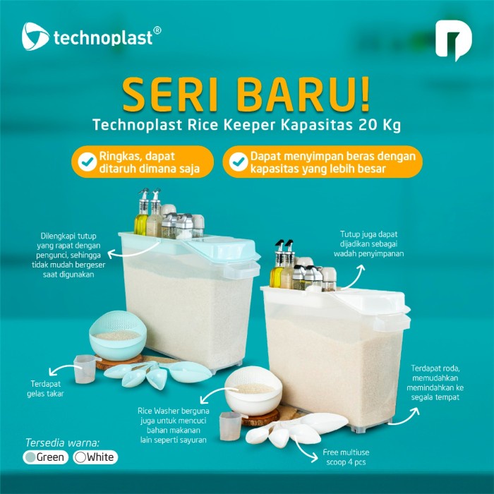 langsung order saja] Tempat Beras / Rice Box / Technoplast Rice Keeper 20kg