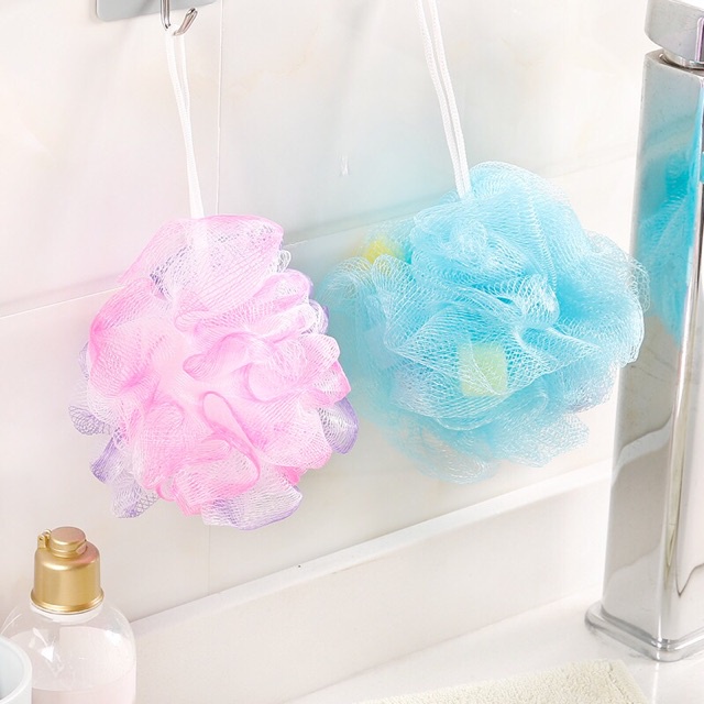 Sponge mandi shower puff sabut mandi busa mandi sabun warna gosokan daki scrub badan TERMURAH