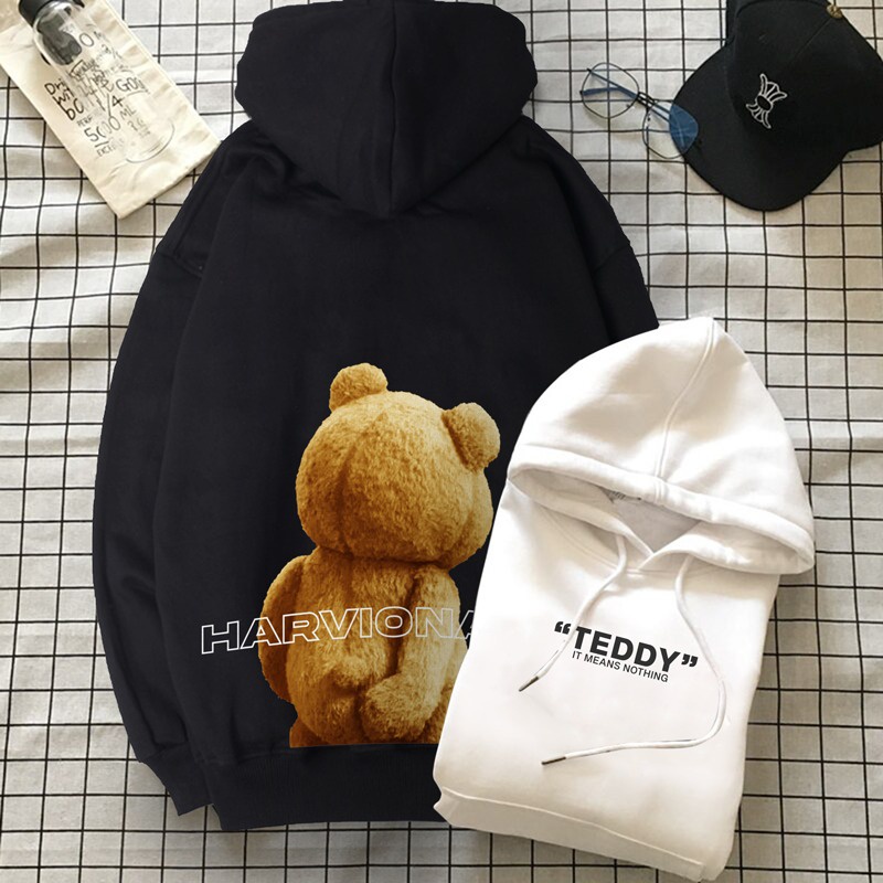 Parisdivarious Sweater Hoodie Jemper Teddy Bear Bahan Fleece Size S - XXL (Pria &amp; Wanita)