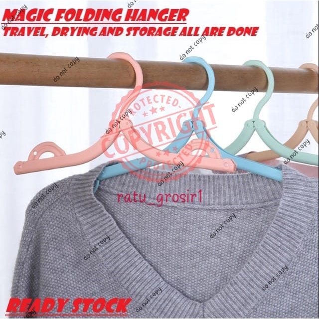 Gantungan Baju Hanger Lipat Portable Serbaguna Magic Hanger Traveling