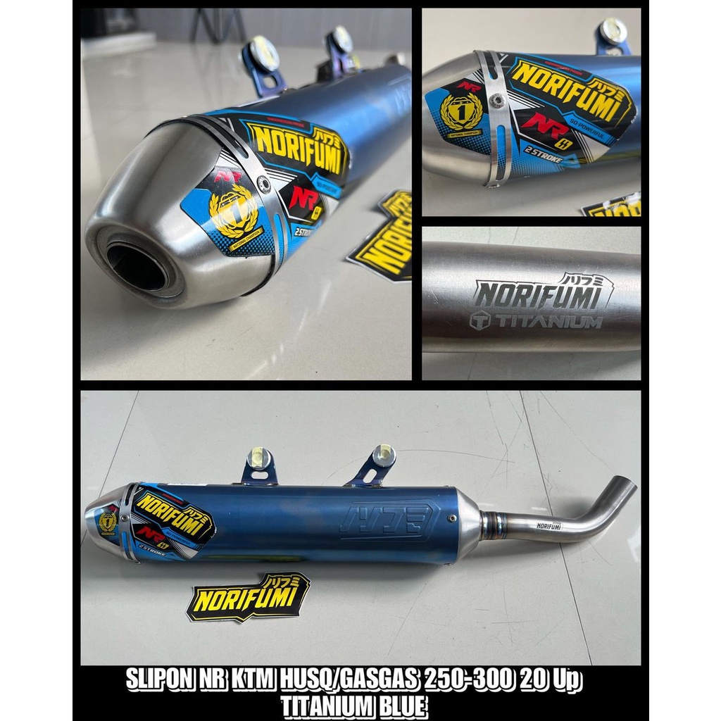 Knalpot Norifumi KTM 250 300 TITANIUM BLUE SLIP ON NORIFUMI NR KTM