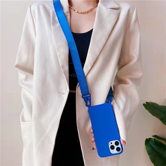 

Yar Silicone Lanyard Sling Case Casing Tali Iphone X 11 12 13 Pro Max Mini