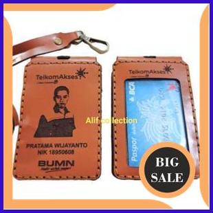 

accessories iD card holder kulit asli - name tag kulit asli costum nama perusahaan dan photo - dompe