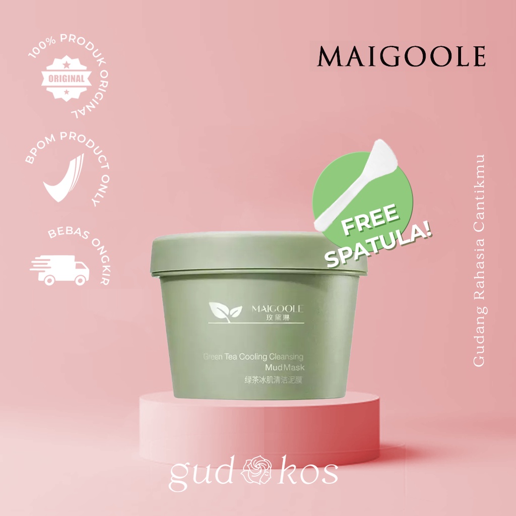 [FREE SPATULA] MAIGOOLE Green Tea Clay Mask 100G Masker Wajah