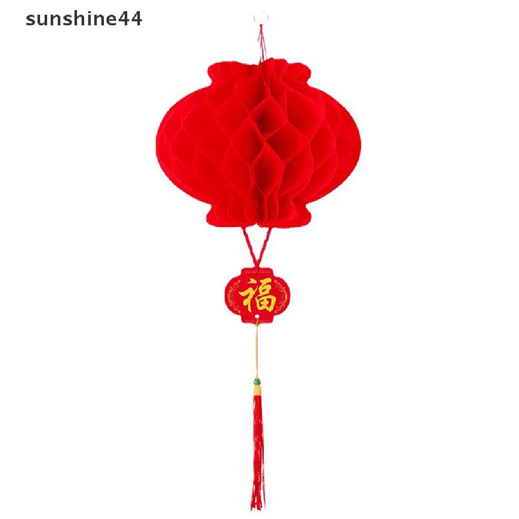 Sunshine 10PCS Lampion Kertas Merah Anti Air Untuk Dekorasi Festival Musim Semi Imlek.