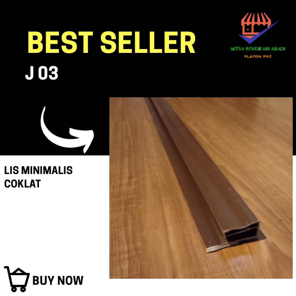 LIS MINIMALIS Plafon PVC Motif Coklat Polos, KUALITAS TERBAIK