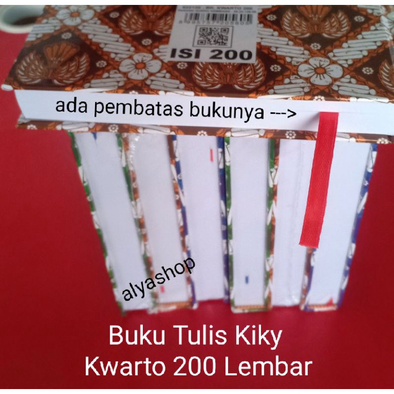 Buku Tulis Kiky Kwarto 200 Lembar Hard Cover 15x20.5cm Glossy