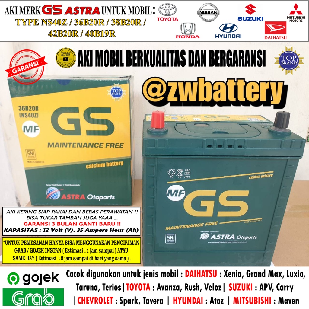 AKI MOBIL GRANDMAX, APV, LUXIO, CARRY, FUTURA NS40Z GS ASTRA ORI MF