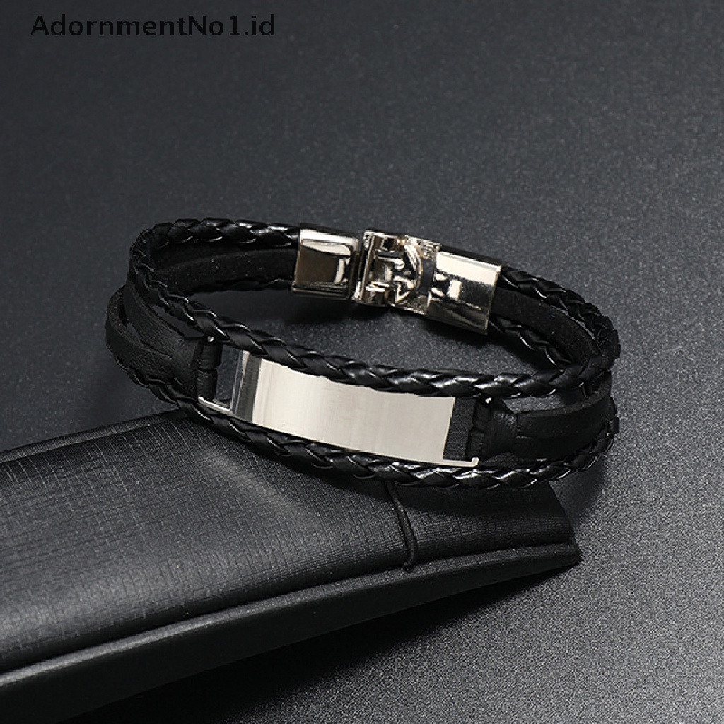 [AdornmentNo1] Gelang Kulit Asli Ladies and Men Buckle Bracelet Simple Multilayer Kepang [ID]