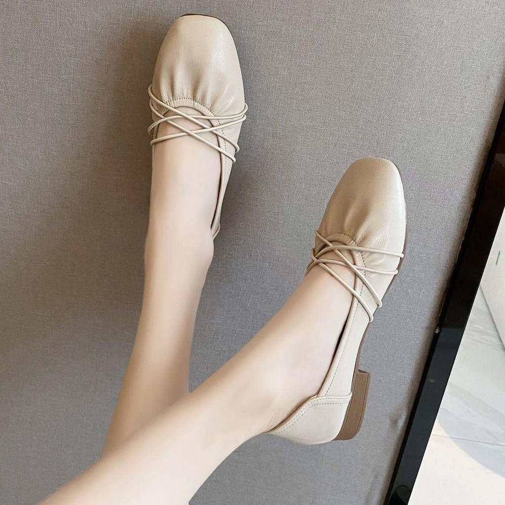 Sepatu Wanita Premium Elegant Polos Flat Shoes Cewek Terbaru Korean Style Fashionable