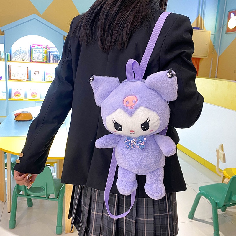 cod☜☞ready Tas boneka kuromi ransel wanita Iucu Fashion Motif Kartun Karakter Hewan  Anak &amp; Dewasa lagilaku