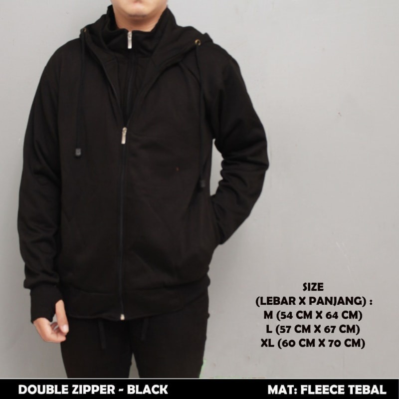 JAKET HOODIE DOUBLE ZIPPER POLOS - JAKET HOODIE POLOS DOUBLE ZIPPER - SWEATER POLOS DOUBLE ZIPPER 03