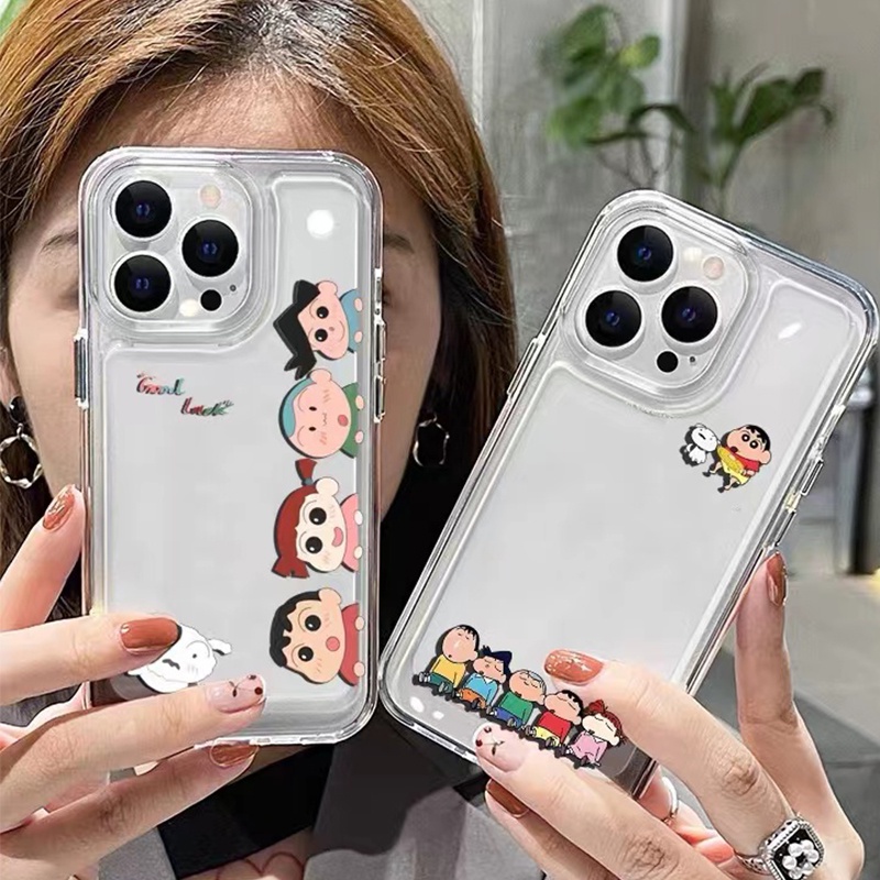 IPHONE Casing Ponsel Lembut Anak-Anak Lucu Kompatibel Untuk Iphone14 11 13 12 Pro XS Max Silcone Casing Tahan Guncangan X XR 7 8 6S Plus Cover TPU Hitam Transparan