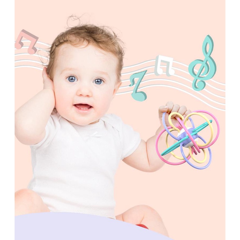 1234OS - Rattle teether bayi / mainan gigitan bayi bpa free.