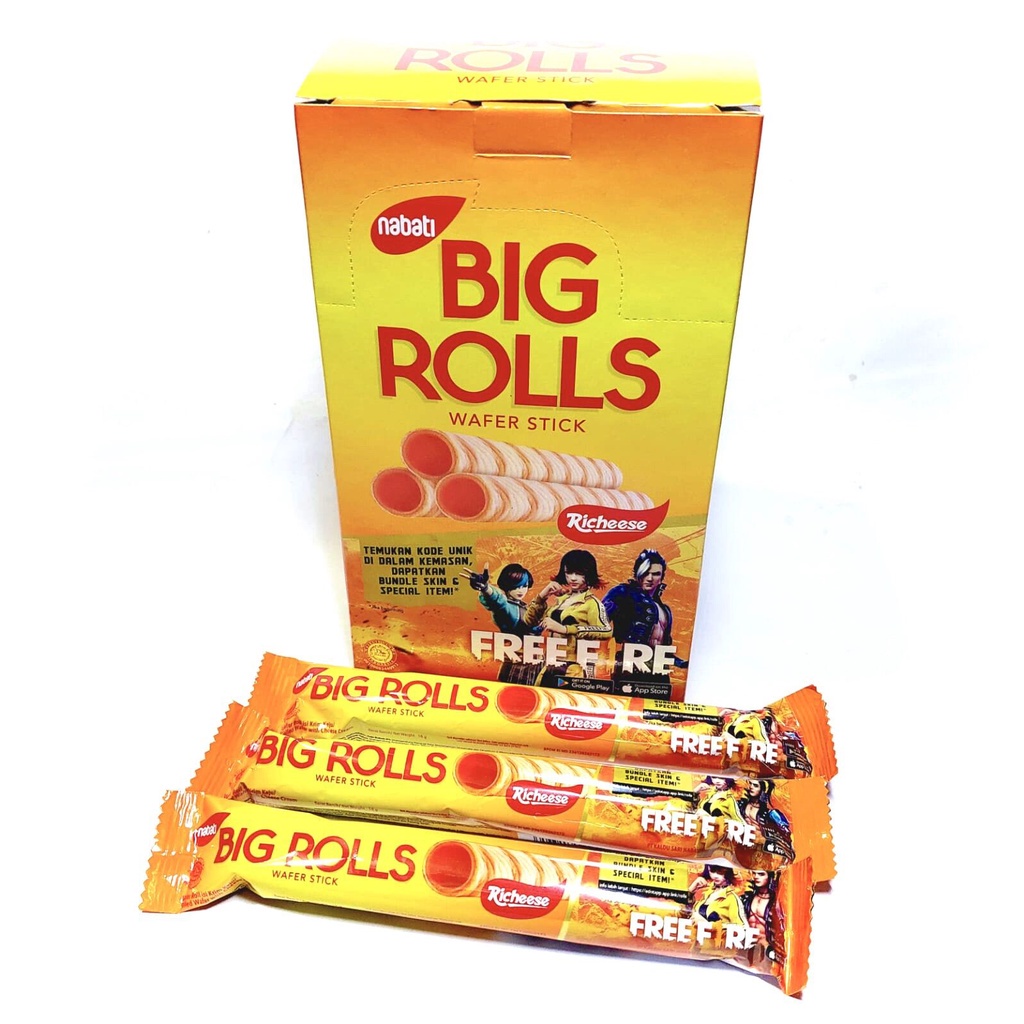 

Nabati Big Rolls Wafer Stick Isi Krim Keju 1 Box Isi 20 Pcs Ready Stok